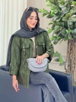 مانتو آستین پاگن سر جیب دو دکمه کد 6721 - تصویر 13