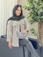 مانتو آستین پاگن سر جیب دو دکمه کد 6721 - تصویر 2
