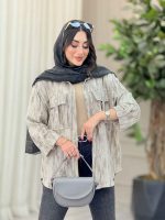 مانتو آستین پاگن سر جیب دو دکمه کد 6721 - تصویر 12