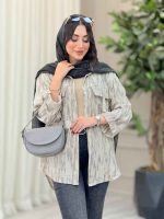 مانتو آستین پاگن سر جیب دو دکمه کد 6721 - تصویر 5