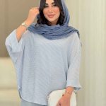 مانتو پانچ راه راه کد 6727