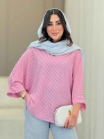 مانتو پانچ راه راه کد 6727 - تصویر 4