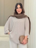 مانتو پانچ راه راه کد 6727 - تصویر 2