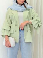 مانتو چهاردکمه آستین بند فرناز کد 6797 - تصویر 2