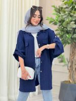 مانتو پانچ آستین پاگن جیب پاکتی کد 6755 - تصویر 10