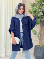 مانتو پانچ آستین پاگن جیب پاکتی کد 6755 - تصویر 18