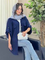 مانتو پانچ آستین پاگن جیب پاکتی کد 6755 - تصویر 2