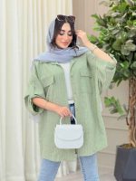 مانتو پانچ آستین پاگن جیب پاکتی کد 6755 - تصویر 20