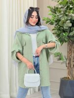 مانتو پانچ آستین پاگن جیب پاکتی کد 6755 - تصویر 12