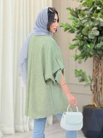 مانتو پانچ آستین پاگن جیب پاکتی کد 6755 - تصویر 8
