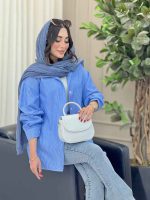 مانتو راه راه تک جیب اسرا کد 6793 - تصویر 12