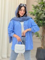 مانتو راه راه تک جیب اسرا کد 6793