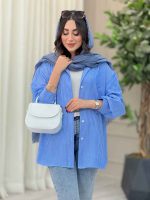 مانتو راه راه تک جیب اسرا کد 6793 - تصویر 3