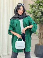 مانتو پانچ آستین پاگن جیب پاکتی کد 6755 - تصویر 9
