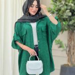 مانتو پانچ آستین پاگن جیب پاکتی کد 6755