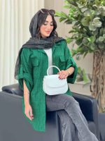 مانتو پانچ آستین پاگن جیب پاکتی کد 6755 - تصویر 7