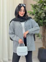 مانتو راه راه تک جیب اسرا کد 6793 - تصویر 9