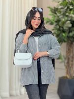 مانتو راه راه تک جیب اسرا کد 6793 - تصویر 7