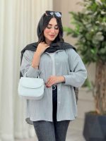 مانتو راه راه تک جیب اسرا کد 6793 - تصویر 6