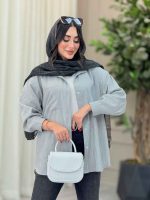 مانتو راه راه تک جیب اسرا کد 6793 - تصویر 8