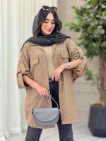 مانتو پانچ آستین پاگن جیب پاکتی کد 6755 - تصویر 3