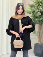 مانتو پانچ آستین پاگن جیب پاکتی کد 6755 - تصویر 5