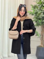 مانتو پانچ آستین پاگن جیب پاکتی کد 6755 - تصویر 15