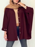 مانتو پانچ آستین دو دکمه هلیا کد 6805 - تصویر 7
