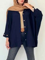 مانتو پانچ آستین دو دکمه هلیا کد 6805 - تصویر 9