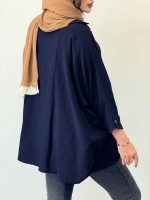مانتو پانچ آستین دو دکمه هلیا کد 6805 - تصویر 6