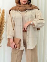 مانتو پانچ کوک دوزی کد 6658 - تصویر 4