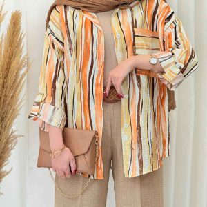 شومیز طرح دار ژینوس کد 6594