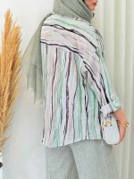 شومیز طرح دار ژینوس کد 6594 - تصویر 9