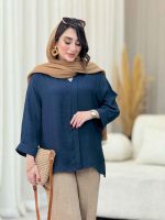 شومیز پیله دار جلو بسته کد 6617 - تصویر 3