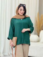 شومیز پیله دار جلو بسته کد 6617