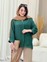 شومیز پیله دار جلو بسته کد 6617 - تصویر 10