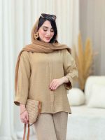 شومیز پیله دار جلو بسته کد 6617 - تصویر 9