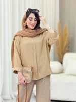شومیز پیله دار جلو بسته کد 6617 - تصویر 2