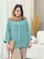 شومیز پیله دار جلو بسته کد 6617 - تصویر 18