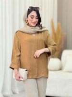 شومیز پیله دار جلو بسته کد 6617 - تصویر 6