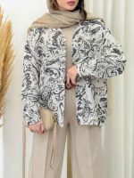 مانتو تک جیب طرح دار ملینا کد 6638 - تصویر 8