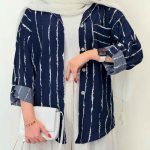 شومیز تک جیب بنفشه کد 6586