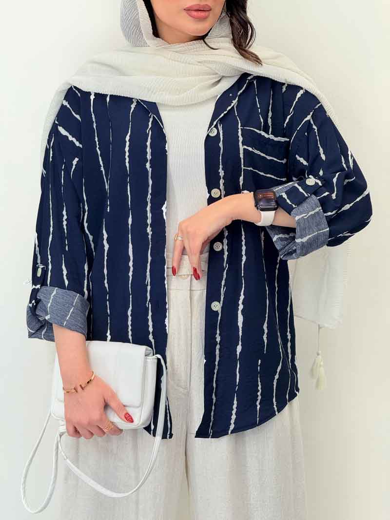 شومیز تک جیب بنفشه کد 6586 شومیز تک جیب بنفشه کد 6586