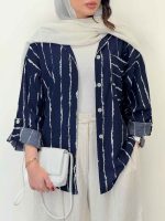 شومیز تک جیب بنفشه کد 6586 - تصویر 8