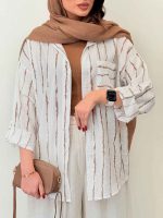 شومیز تک جیب بنفشه کد 6586 - تصویر 16