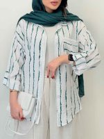 شومیز تک جیب بنفشه کد 6586 - تصویر 12