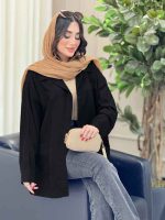 مانتو کتان پیله دار جیب پایین کد 6672 - تصویر 10
