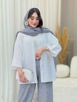 مانتو تک جیب آستین پاگن آندیا کد 6616 - تصویر 12