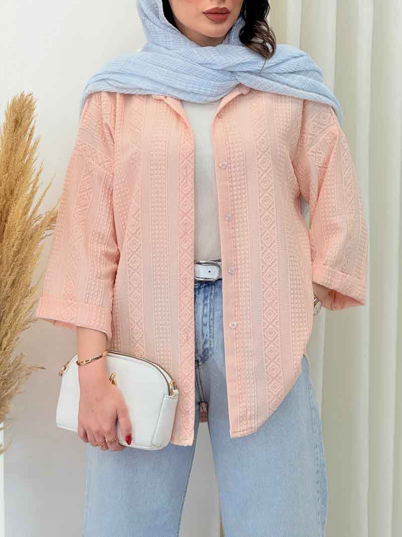 شومیز طرح لوزی ساحل کد 6678 شومیز طرح لوزی ساحل کد 6678