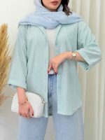 شومیز طرح لوزی ساحل کد 6678 - تصویر 4